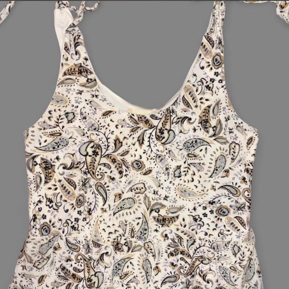 Altar'd State Cream Paisley Tie-Shoulder Maxi Sun Dress - Picture 3 of 4